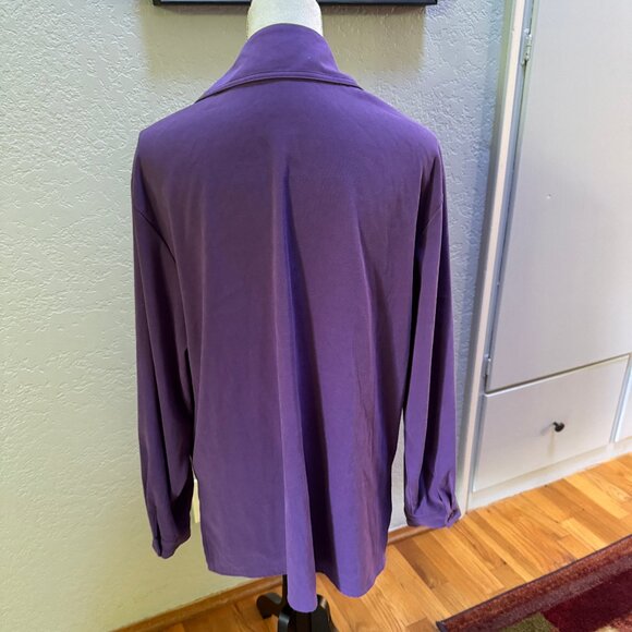 Jane Ashley long sleeve plum blazer jacket - Size: L - Plum - Picture 2 of 6